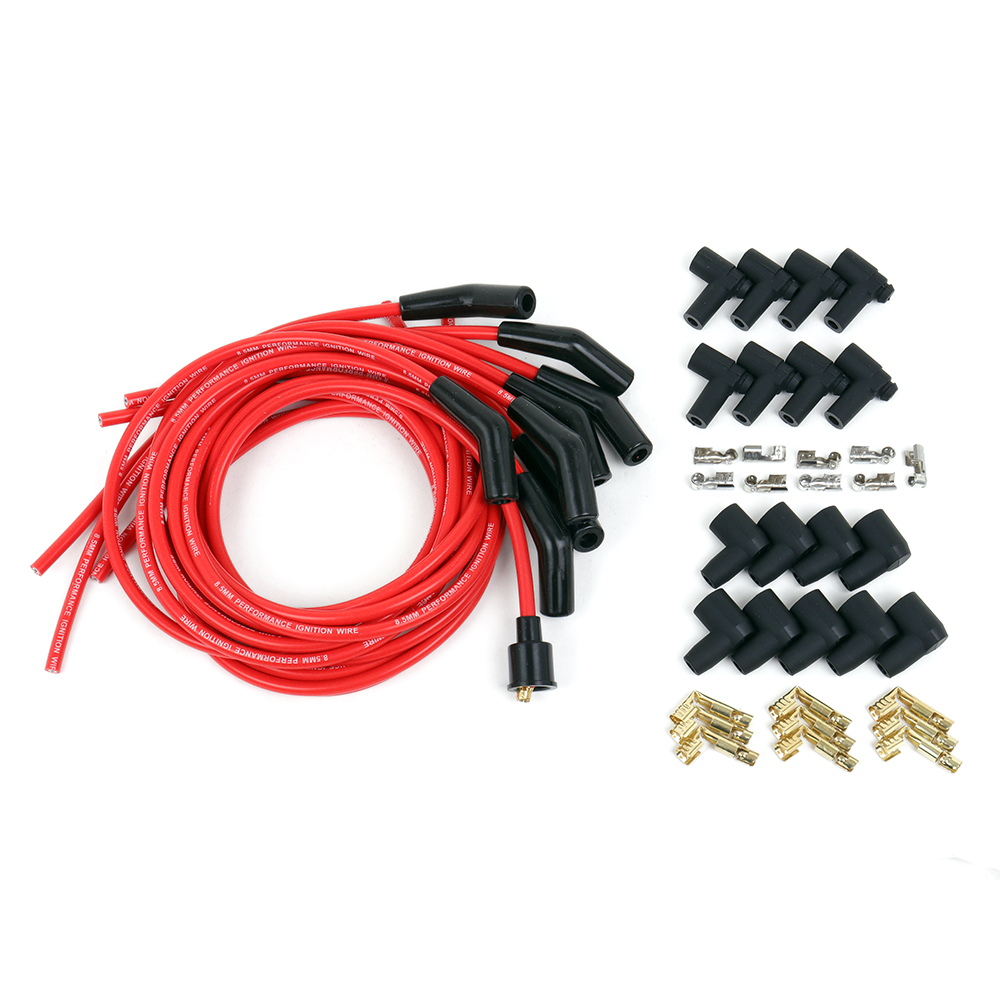 Universal Ignition Lead Kit 8.5mm Red 45 degree